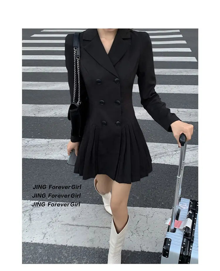 Women's Dress Blazer Clothing Chic and Elegant Pretty Female Dresses 2025 Formal Occasion Spring Retro Promotion Loose X Xxl Y2k
