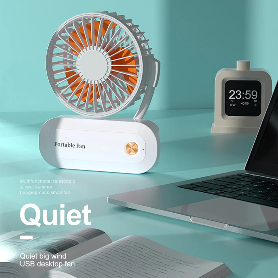 Neck Fan Hands Free, Upgrade Portable Fan with 18650 mAh Battery,3 Speeds Cooling Fan with USB Charging for Travel,Gym Run JMF-4