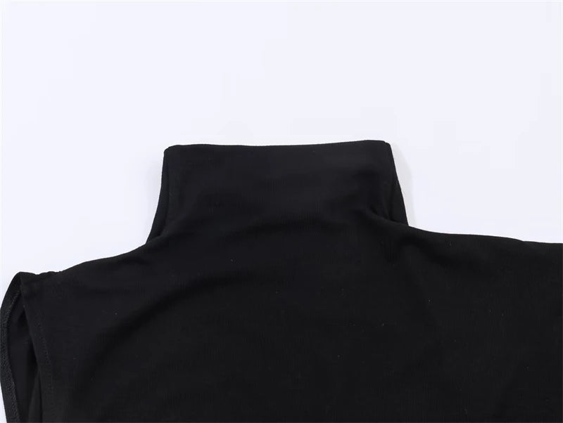 Women's Dress 2026 New Fashion Spring Summer Black Asymmetric Ruffle Dress for Women Casual Chic Personality Top