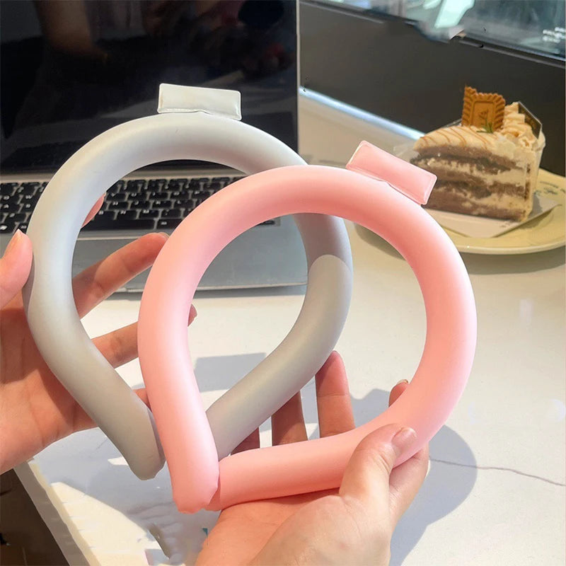 Summer Neck Cooling Tube Reusable Portable Ice Neck Cooler Ring Soft Silicone Cold Neck Wrap For Heat Relief And Outdoor Activit