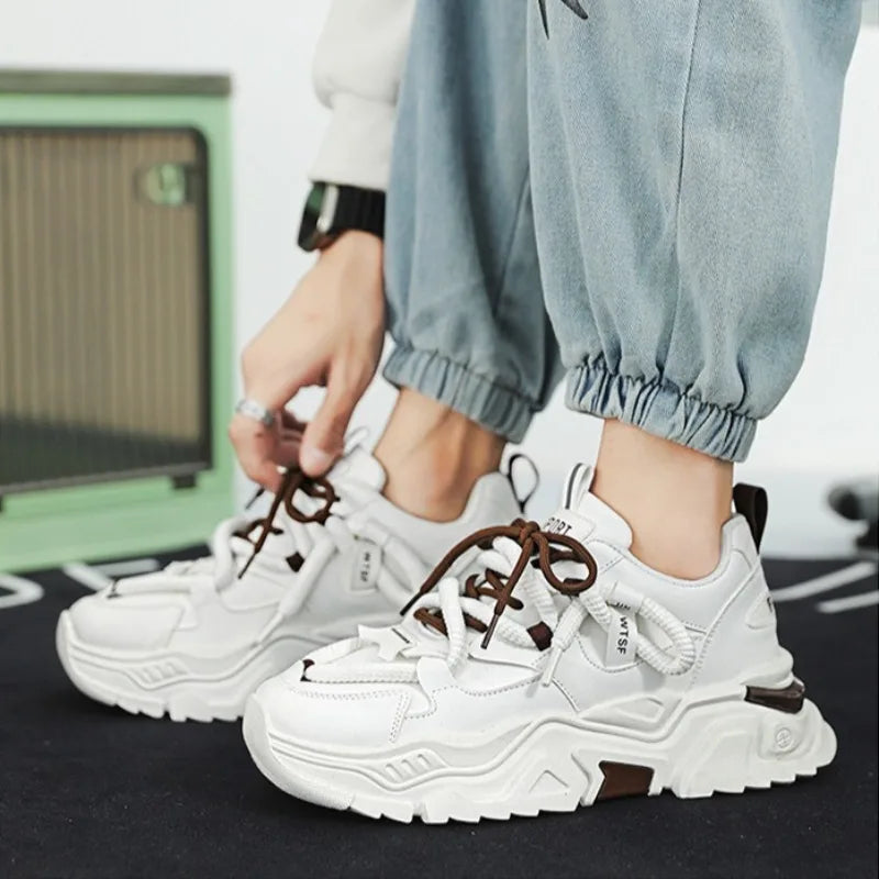 Sneakers for Mens White Platform Sneakers Fashion Versatile Board Shoes Men's Simple Niche Comfort Sports Shoes Tenis Masculino