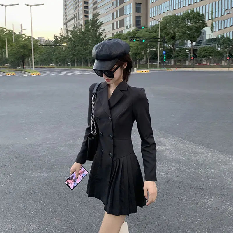 Women's Dress Blazer Clothing Chic and Elegant Pretty Female Dresses 2025 Formal Occasion Spring Retro Promotion Loose X Xxl Y2k