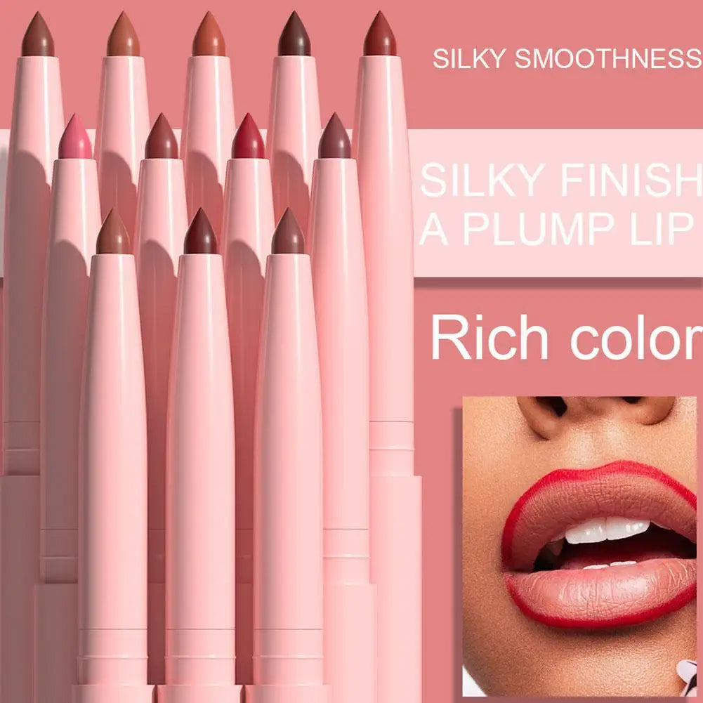 DUNUF 6pcs Lip Liner Pen Set Long-Lasting, Waterproof Sweatproof, Easy Coloring Non-fading Color Rendering Lip Gloss Set Beauty