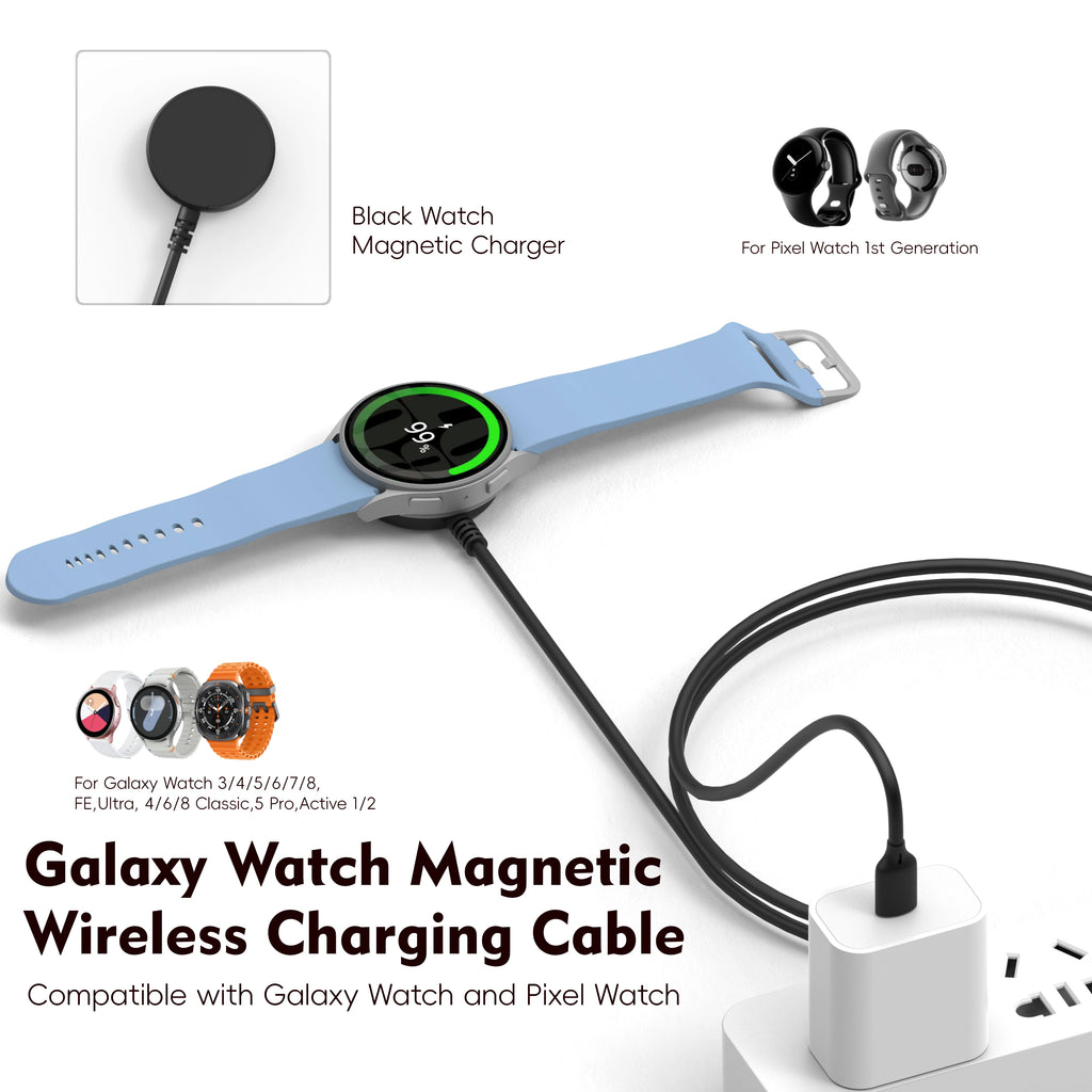 Wireless charger Galaxy Watch Charger for Galaxy Watch 3/4/5/6/7/8, FE, Ultra, 4/6/8 Classic.5 Pro,Active 1/2  USB-A USB-C