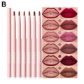 DUNUF 6pcs Lip Liner Pen Set Long-Lasting, Waterproof Sweatproof, Easy Coloring Non-fading Color Rendering Lip Gloss Set Beauty