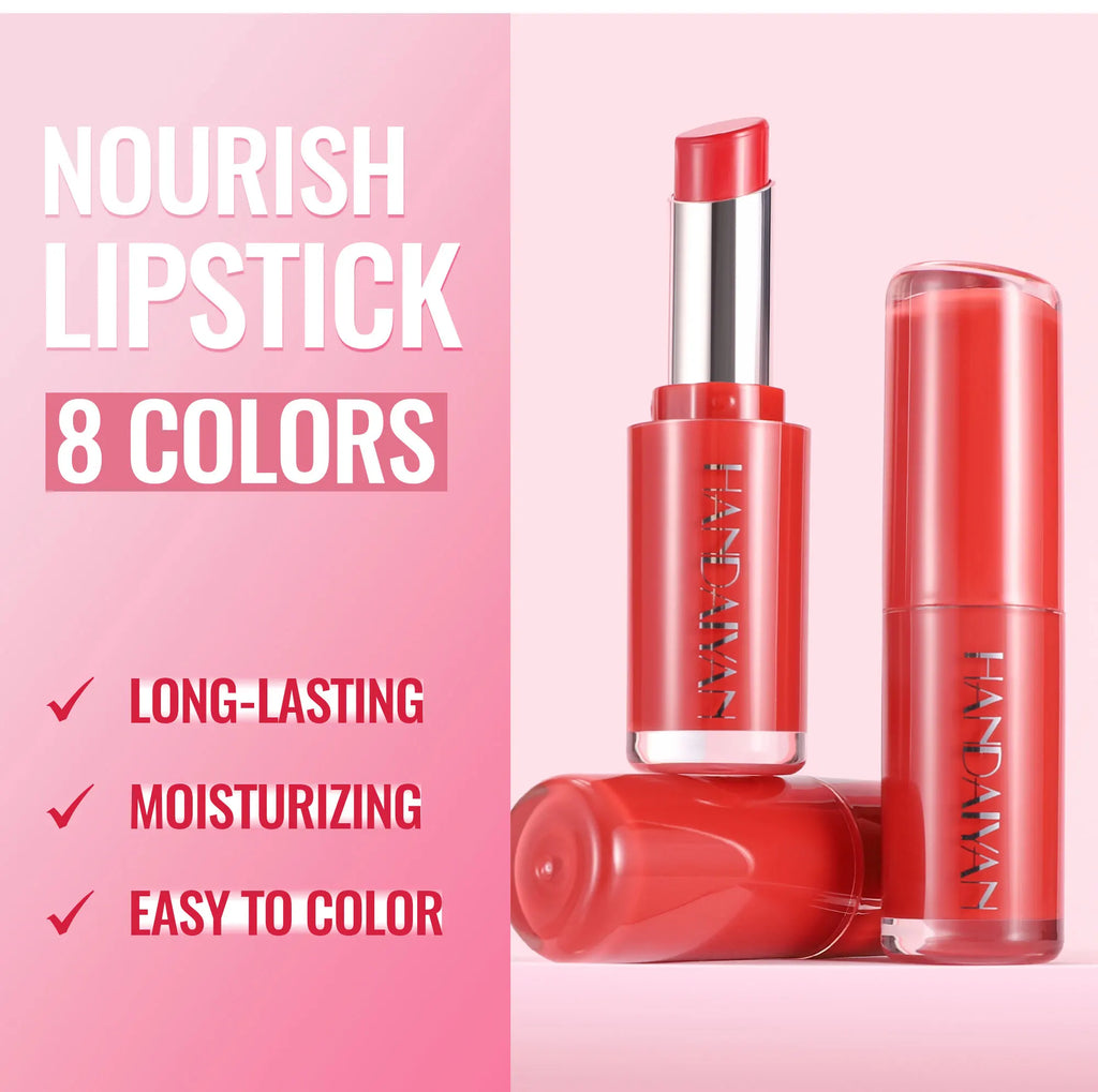Velvet Lipstick 8 Colors Natural Moisturizing Waterproof Long-Lasting Color Non-stick Natural Daily Look Lipsticks