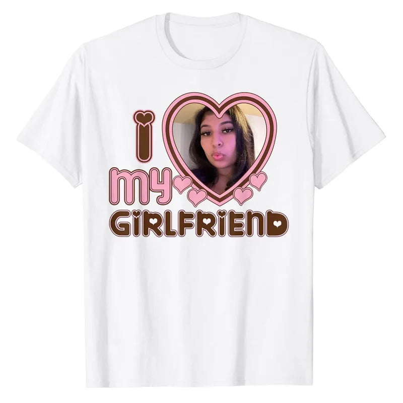 Mens I Love My Girlfriend Shirt for You T-Shirt Boyfriends Tee Top Gifts BF Outfit Customizable Girlfriends Photo Design Apparel