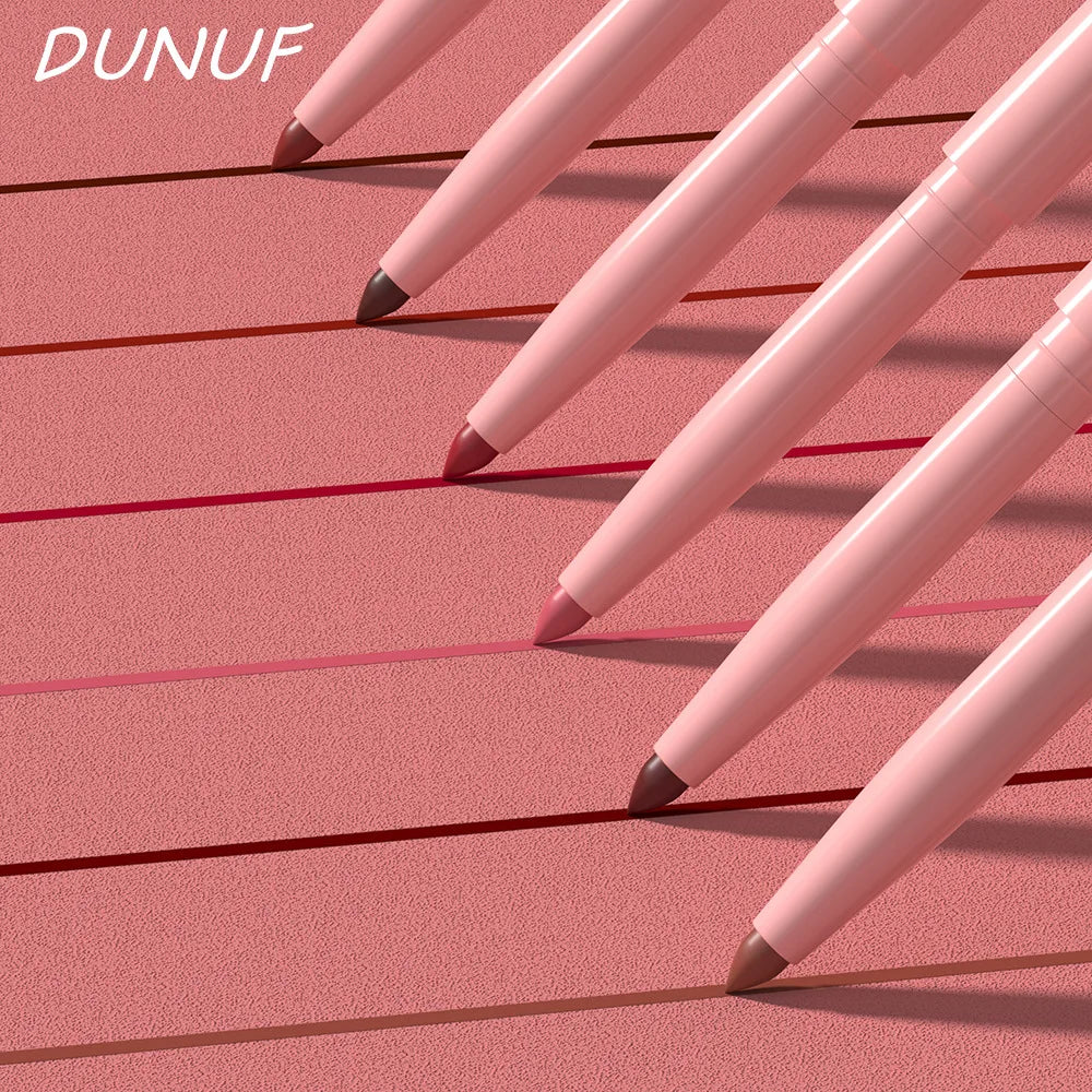 DUNUF New 6 Color Lipstick Lip Liner Set Velvet Matte Lip Pencil Waterproof Natural Outline Lip Contour Line Makeup Lipliner Pen