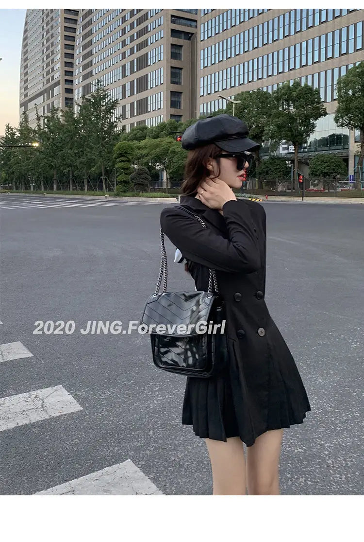 Women's Dress Blazer Clothing Chic and Elegant Pretty Female Dresses 2025 Formal Occasion Spring Retro Promotion Loose X Xxl Y2k
