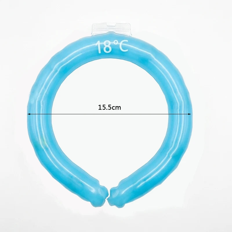 Summer cooling neck with ice neck cooler, portable ice collar, cooling device for high temperatures, neck cooling ice ring