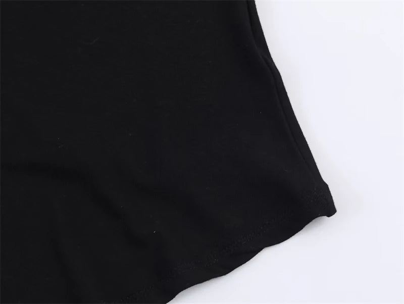 Women's Dress 2026 New Fashion Spring Summer Black Asymmetric Ruffle Dress for Women Casual Chic Personality Top