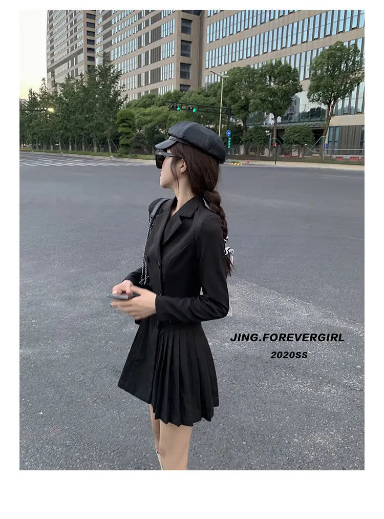 Women's Dress Blazer Clothing Chic and Elegant Pretty Female Dresses 2025 Formal Occasion Spring Retro Promotion Loose X Xxl Y2k