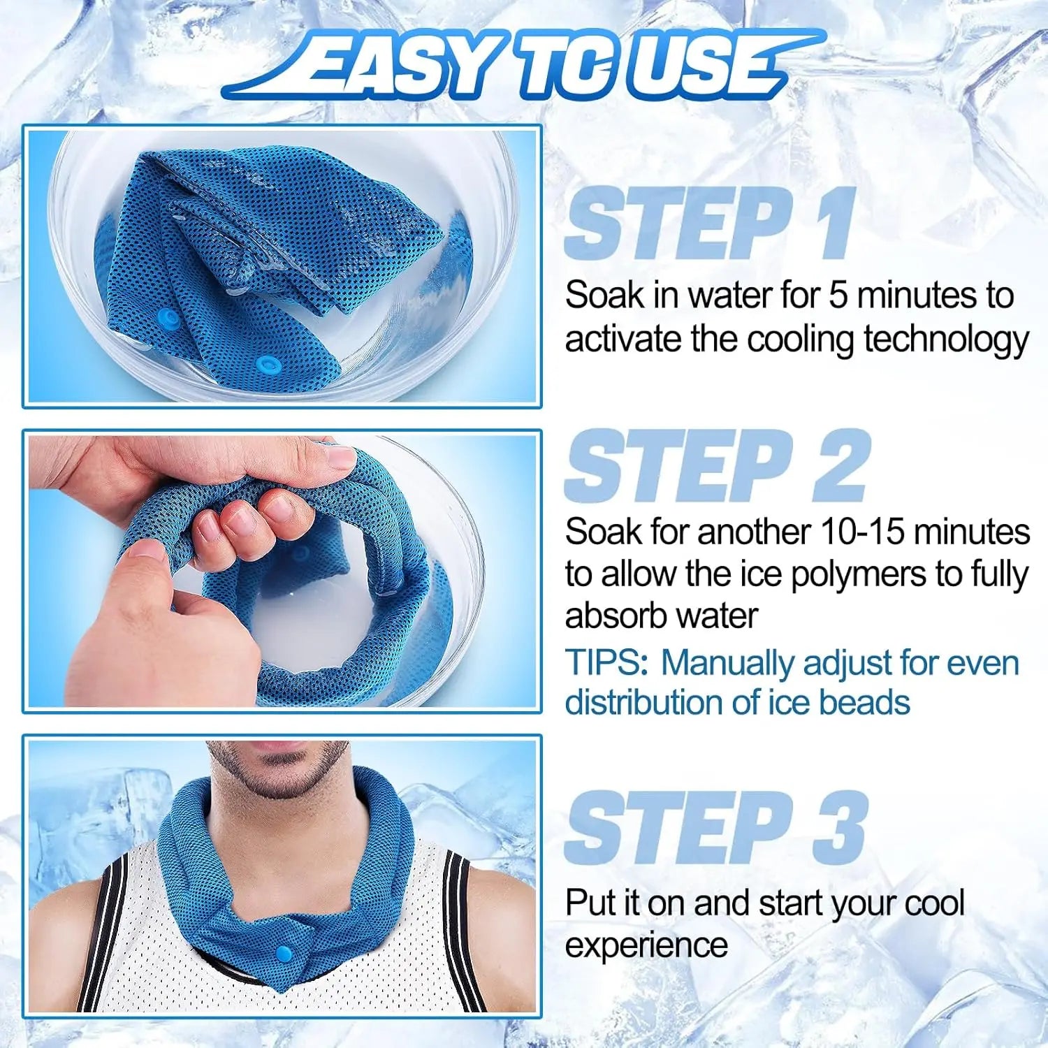 Cooling Neck Scarf Summer Outdoor Ice Neck Ring For Fitness Camping Cycling Fishing Working Travel Portable Cooling Supplies 1pc